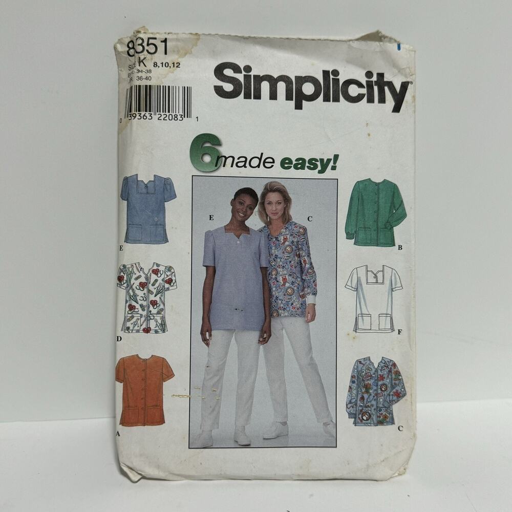 New Vintage 1998 Simplicity 8351 Pattern Size K 8 10 12 Misses' Uncut‎